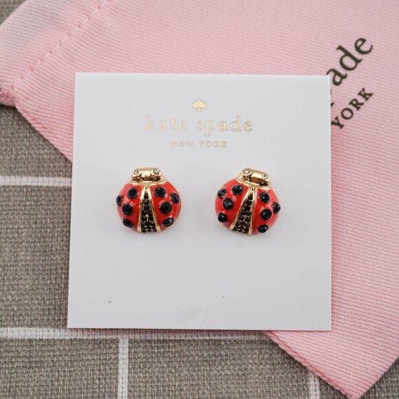 Kate Spade Red Ladybug Stud Earrings - Picture 1 of 2